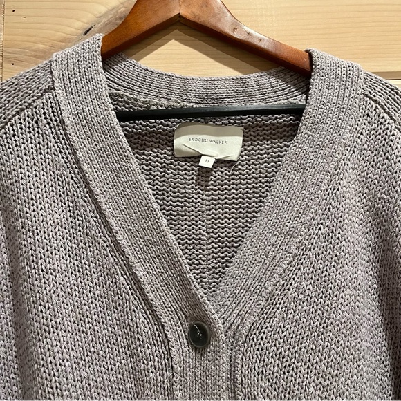 Brochu Walker Cropped Chunky Knit Button Up Cardigan in Asher Multi M - Picture 8 of 16